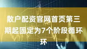 散户配资官网首页第三期起固定为7个阶段循环
